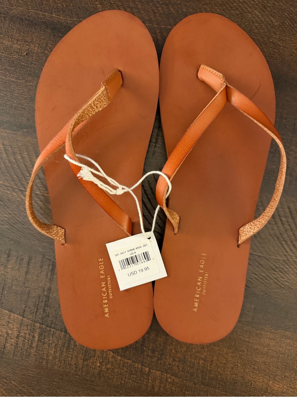 Tan/Brown Leather Flip Flop Sandals NWT Size 9 Women American Eagle